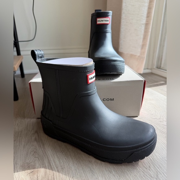 NWT Hunter Wales Black Rain Boots - Picture 5 of 7